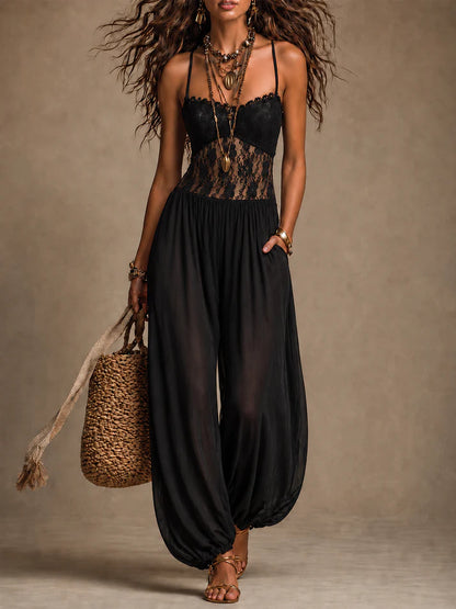 Laia | Jumpsuit halter elegante con encaje