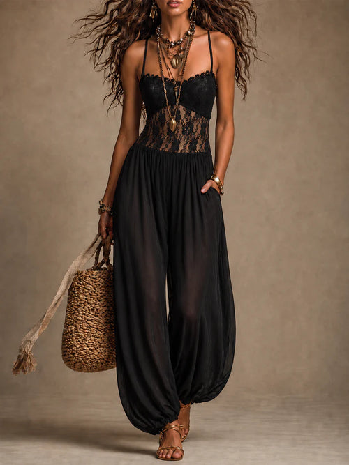 Laia | Jumpsuit halter elegante con encaje