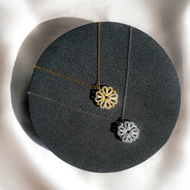 Collar Trébol de la Suerte + Rosa Eterna