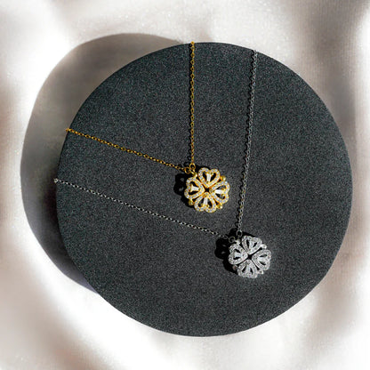 Collar Trébol de la Suerte + Rosa Eterna